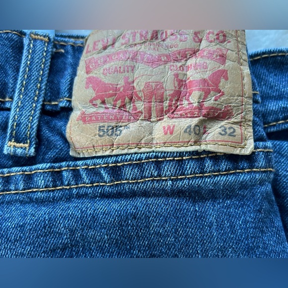 Levi’s Men’s 505 Regular Fit Straight Leg Blue Jeans 40x32 - Picture 3 of 6